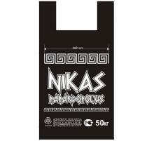 Майка ПНД 30+16*55 30мкм Nikas strong черный уп 100шт (пак 1000) Союз-Пакет