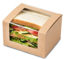 Упаковка для бутерброда SQUARE CUT SANDWICH BOX 125х100х70мм (25/300)