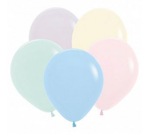 Шар латексный 12"/30см Макаронс ассорти ВЕСЕЛУХА (уп 100шт)