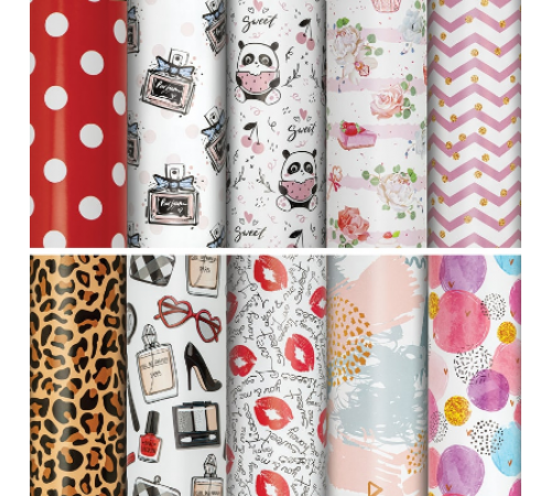 Бумага упаковочная 70*100см Золотая сказка FOR WOMEN ассорти