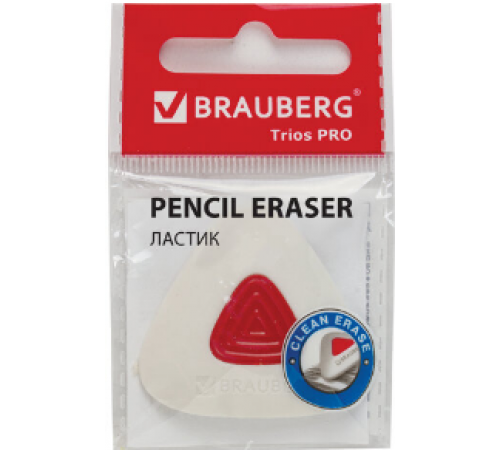 Ластик BRAUBERG Trios PRO 36х36х9мм треугольный