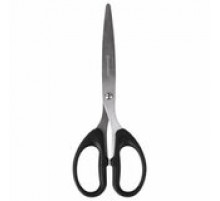 Ножницы BRAUBERG "Classic", 185 мм, чёрные, классической формы, 2-х сторонняя заточка