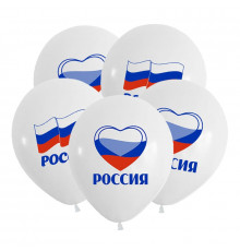 Шар латексный 12"/30см Россия флаг Ассорти Пастель (уп 50)