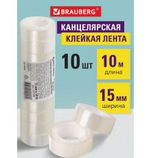 Скотч канцелярский 15*10м BRAUBERG